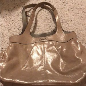 EUC Coach gold shimmer purse